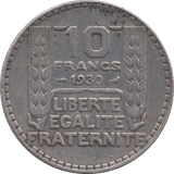 1930 SILVER 10 FRANCS FRANCE - SILVER WORLD COINS - Cambridgeshire Coins