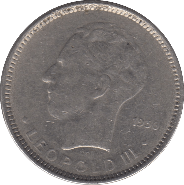1930 SILVER 5 FRANCS BELGIUM - SILVER WORLD COINS - Cambridgeshire Coins