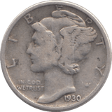 1930 SILVER DIME USA - SILVER WORLD COINS - Cambridgeshire Coins