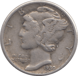 1930 SILVER DIME USA - SILVER WORLD COINS - Cambridgeshire Coins