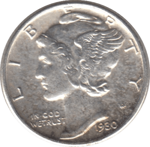 1930 SILVER ONE DIME USA - SILVER WORLD COINS - Cambridgeshire Coins