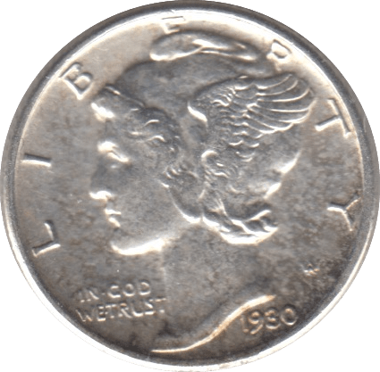1930 SILVER ONE DIME USA - SILVER WORLD COINS - Cambridgeshire Coins