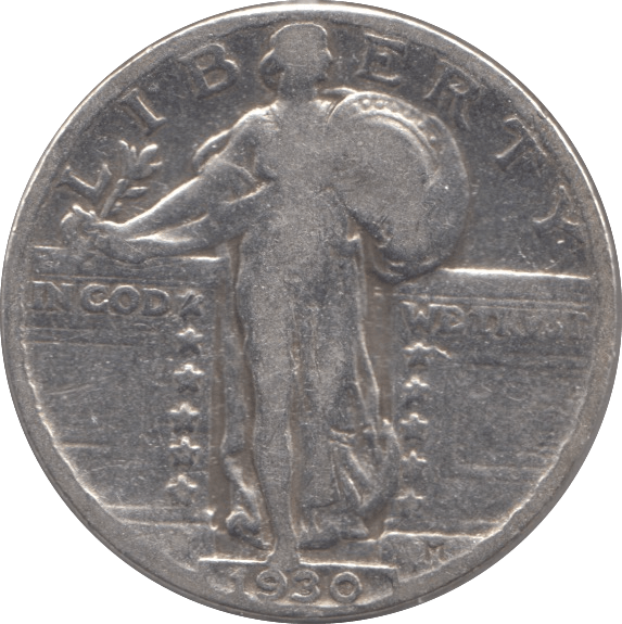 1930 SILVER QUARTER DOLLAR USA - SILVER WORLD COINS - Cambridgeshire Coins