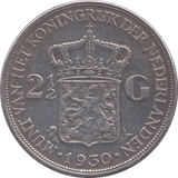 1930 SILVER TWO AND A HALF GUILDER NETHERLANDS - WORLD SILVER COINS - Cambridgeshire Coins