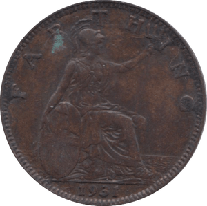 1931 FARTHING ( EF ) 2 - Farthing - Cambridgeshire Coins