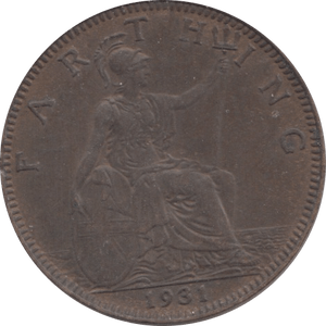 1931 FARTHING ( EF ) - Farthing - Cambridgeshire Coins