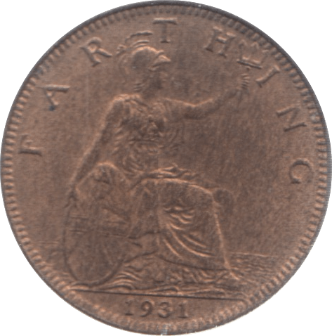 1931 FARTHING ( UNC ) 3 - Farthing - Cambridgeshire Coins