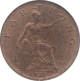 1931 FARTHING ( UNC ) 3 - Farthing - Cambridgeshire Coins
