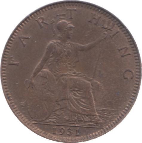 1931 FARTHING ( UNC ) 3 - Farthing - Cambridgeshire Coins