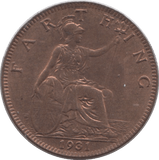 1931 FARTHING ( UNC ) 3 - Farthing - Cambridgeshire Coins