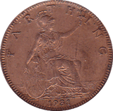 1931 FARTHING ( UNC ) - Farthing - Cambridgeshire Coins
