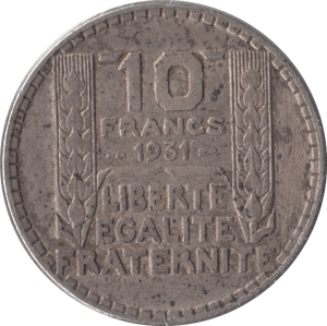 1931 FRANCE 10 CENTIMES - WORLD COINS - Cambridgeshire Coins