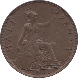 1931 HALFPENNY ( AUNC ) - Halfpenny - Cambridgeshire Coins