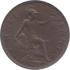 1931 HALFPENNY ( UNC ) 25 - Halfpenny - Cambridgeshire Coins