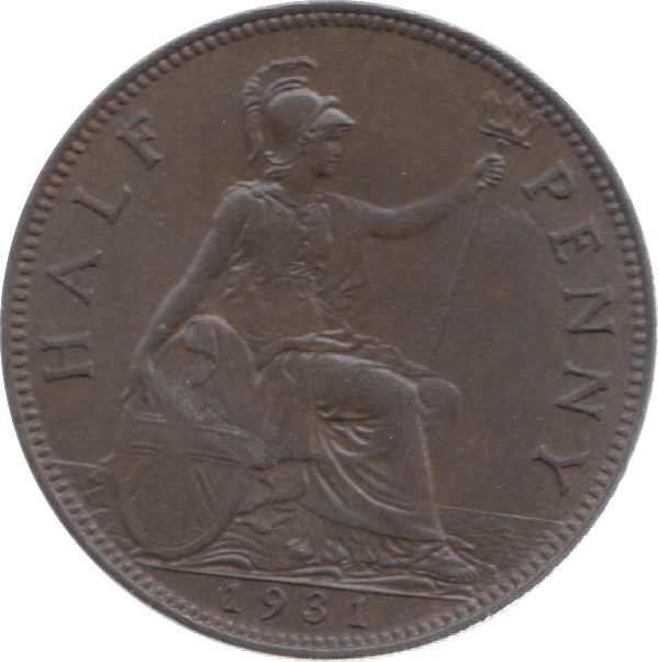 1931 HALFPENNY ( UNC ) 25 - Halfpenny - Cambridgeshire Coins
