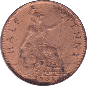 1931 HALFPENNY ( UNC ) B - Halfpenny - Cambridgeshire Coins