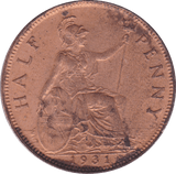 1931 HALFPENNY ( UNC ) B - Halfpenny - Cambridgeshire Coins