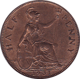 1931 HALFPENNY ( UNC ) - Halfpenny - Cambridgeshire Coins