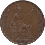 1931 HALFPENNY ( VF ) - HALFPENNY - Cambridgeshire Coins