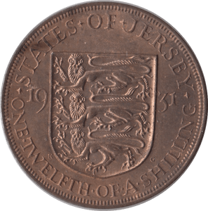 1931 JERSEY 1/12 OF A SHILLING - WORLD COINS - Cambridgeshire Coins