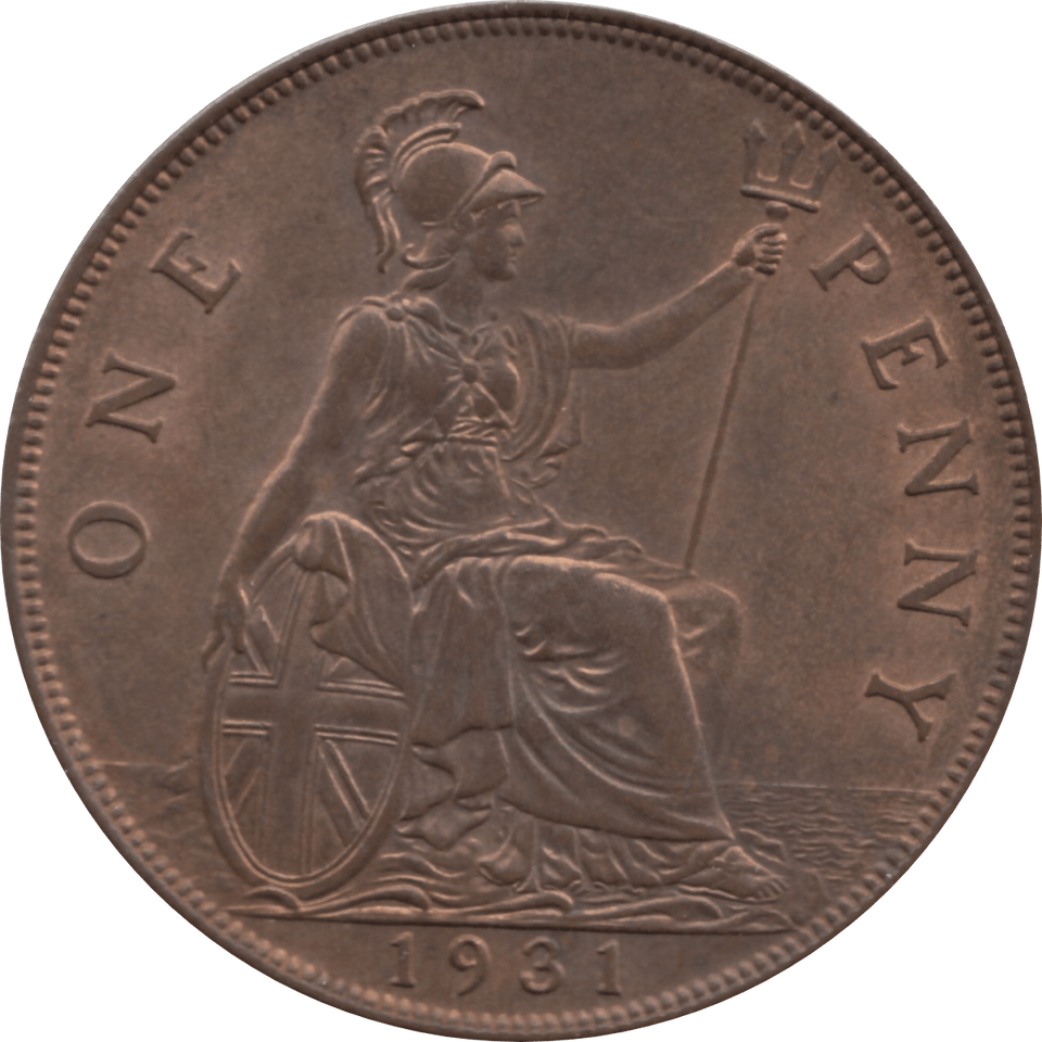 1931 PENNY 1 ( UNC ) 93 - Penny - Cambridgeshire Coins