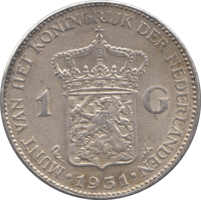1931 SILVER 1 GULDEN NETHERLANDS - SILVER WORLD COINS - Cambridgeshire Coins