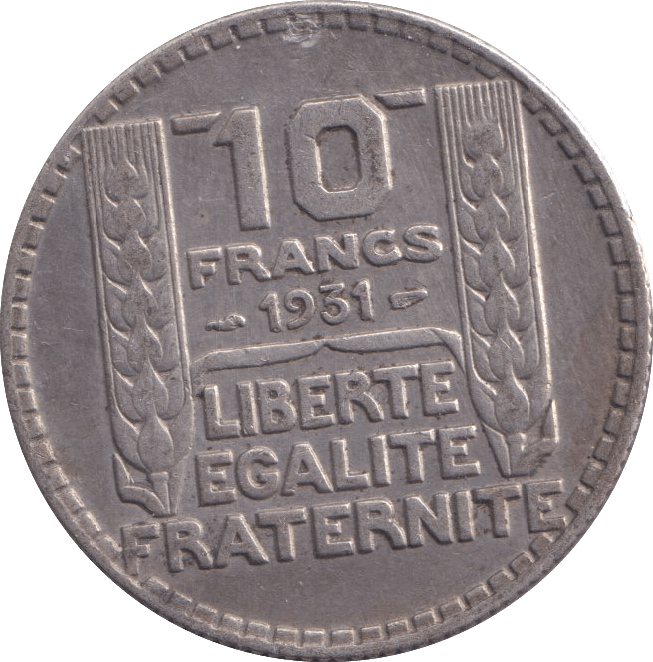 1931 SILVER 10 FRANC FRANCE - SILVER WORLD COINS - Cambridgeshire Coins