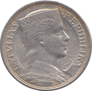 1931 SILVER 5 LATI LATVIA - SILVER WORLD COINS - Cambridgeshire Coins