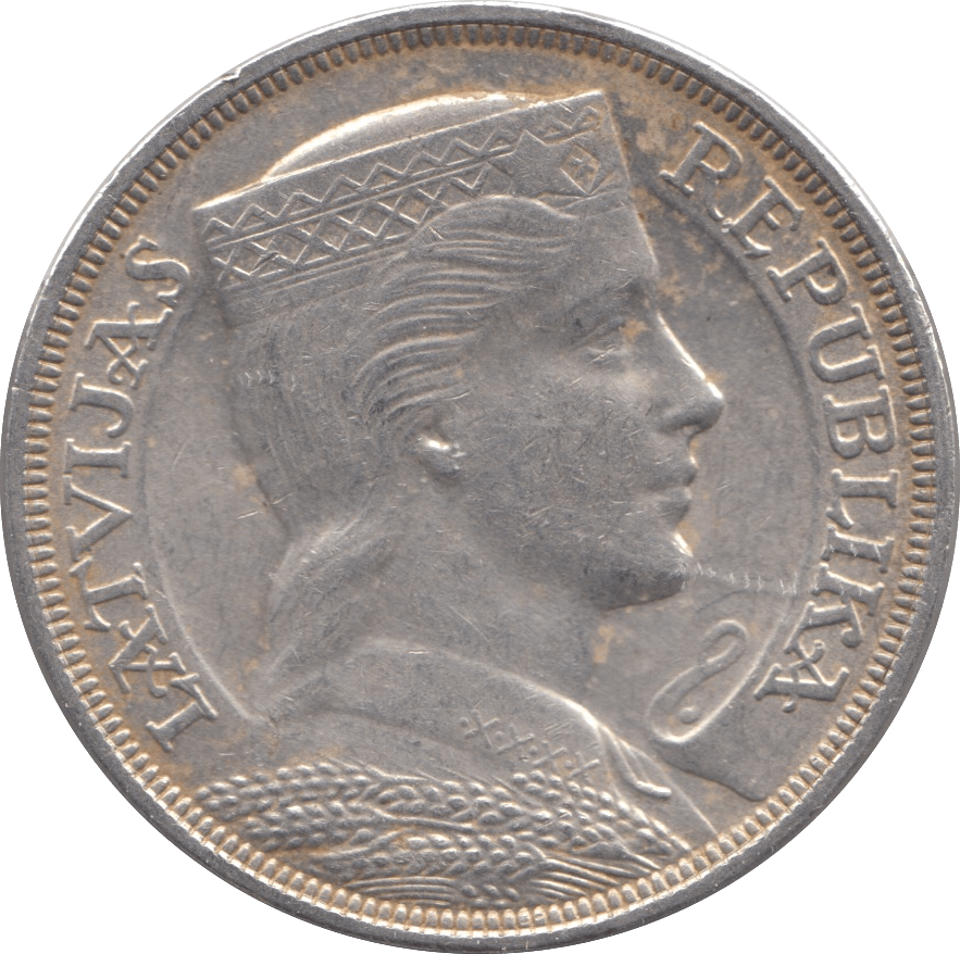 1931 SILVER 5 LATI LATVIA - SILVER WORLD COINS - Cambridgeshire Coins