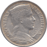 1931 SILVER 5 LATI LATVIA - SILVER WORLD COINS - Cambridgeshire Coins
