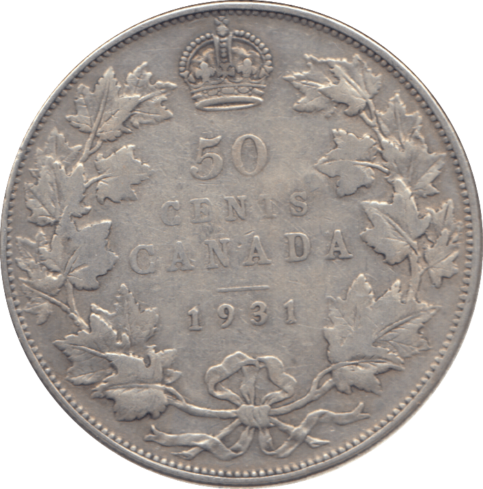 1931 SILVER FIFTY CENTS CANADA - WORLD SILVER COINS - Cambridgeshire Coins
