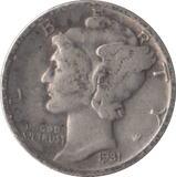 1931 SILVER ONE DIME USA - SILVER WORLD COINS - Cambridgeshire Coins