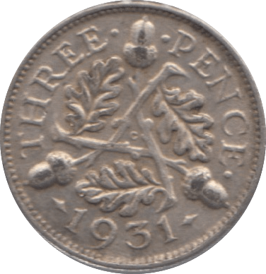 1931 SILVER THREEPENCE ( EF ) 6 - Threepence - Cambridgeshire Coins