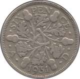 1931 SIXPENCE ( FINE ) 2 - Sixpence - Cambridgeshire Coins