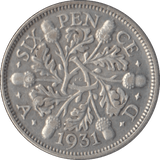1931 SIXPENCE ( FINE ) - Sixpence - Cambridgeshire Coins