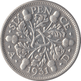 1931 SIXPENCE ( GF ) - Sixpence - Cambridgeshire Coins