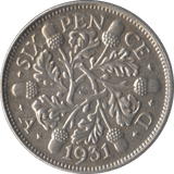 1931 SIXPENCE ( UNC ) - Sixpence - Cambridgeshire Coins