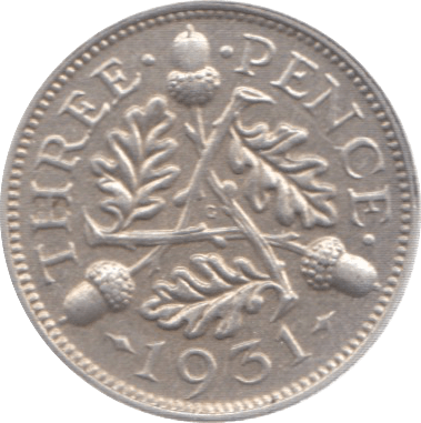 1931 THREEPENCE ( UNC ) 23 - Threepence - Cambridgeshire Coins