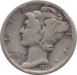 1931 USA SILVER DIME DENVER MINT - SILVER WORLD COINS - Cambridgeshire Coins