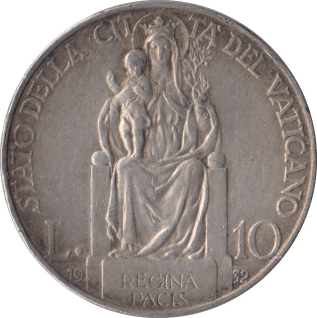 1932 10 LIRA VATICAN CITY - WORLD COINS - Cambridgeshire Coins