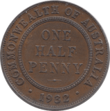 1932 AUSTRALIA HALF PENNY - WORLD COINS - Cambridgeshire Coins