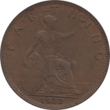 1932 FARTHING 2 ( EF ) 28 - Farthing - Cambridgeshire Coins