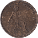 1932 FARTHING ( AUNC ) - Farthing - Cambridgeshire Coins