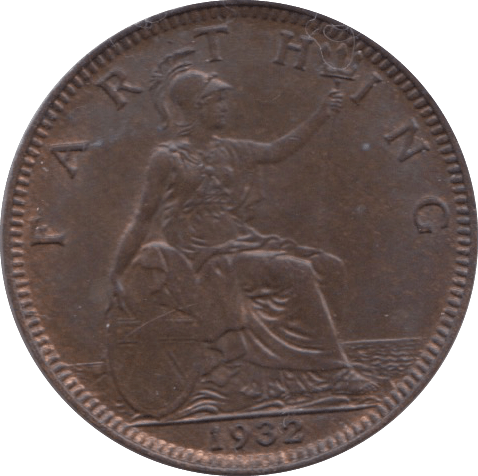 1932 FARTHING ( UNC ) 2 - Farthing - Cambridgeshire Coins
