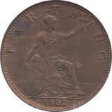 1932 FARTHING ( UNC ) - Farthing - Cambridgeshire Coins