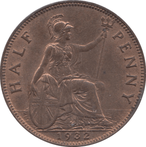 1932 HALFPENNY ( AUNC ) - HALFPENNY - Cambridgeshire Coins