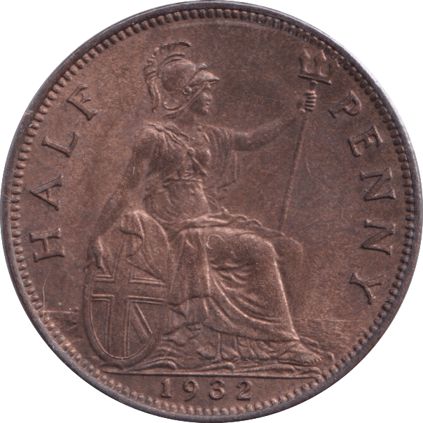 1932 HALFPENNY ( UNC ) - Halfpenny - Cambridgeshire Coins