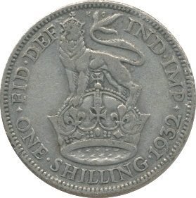1932 SHILLING ( F ) - Shilling - Cambridgeshire Coins