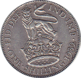 1932 SHILLING ( GVF ) - Shilling - Cambridgeshire Coins