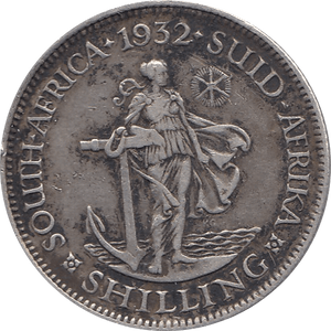 1932 SILVER SHILLING GEORGE V SOUTH AFRICA REF H105 - SILVER WORLD COINS - Cambridgeshire Coins